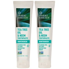 Natural Tea Tree Oil Neem Toothpaste Pack Of 2 Antiseptic Deep Clean 6.25 Ounce