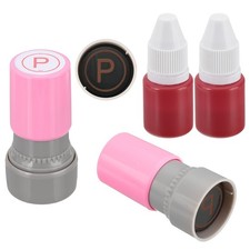 Letter Stamps Self Inking, 2Pcs Character P Alphabet Teacher Stamp, Pink