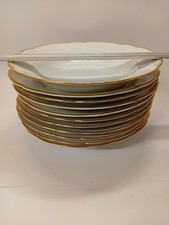 11x Oma's Goldrand Suppenteller Bavaria Schumann Scherzer 24cm Porzellan Vintage