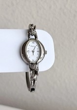 WOMEN'S POLINI SILVER QUARTZ BRACELET WRIST WATCH VINTAGE WITH ENGRAVING LOVE
