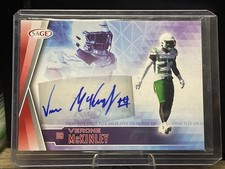 2022 Sage Football Verone McKinley Sneek Peek Red Parallel RC Autograph 