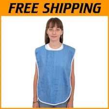 Extra Large 30x18 Inches Terry Bibs for Adults - 12 Pack with Convenient Closure