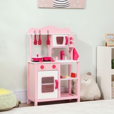 AIYAPLAY Kinderküche Spielküche mit Backofen, Herd, Spüle, Soundfunktion, Rosa