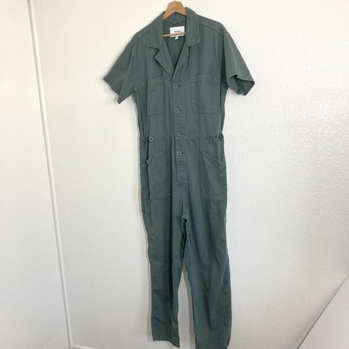 Pistola Grover Jumpsuit Damen L grün Knopfleiste Kurzarm