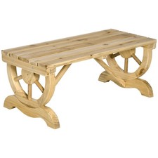 Outsunny Panchina da Giardino a 2 Posti a Doghe in Legno di Abete 98x50x39.5 cm
