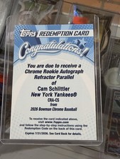 Cam Schlittler Bowman Chrome 2026 Refractor Auto