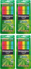 Dixon Ticonderoga No.2 Pencils, Assorted Neon, 10-Pack (4-Pack)