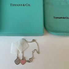 Tiffany Co. Double Heart Tag Pendant Silver Mini