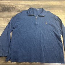 Polo Ralph Lauren Quarter Zip Estate Rib Cotton Pullover Sweater Men 2XLT