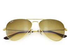 Ray-Ban Sunglasses RB3025 Aviator Gradient Gold Frame Light Brown Lens 58mm