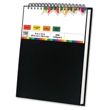 Artist Sketchbook 9X12, 100 Sheets 100Gsm, Spiral Bound, Drawing Pad, Black