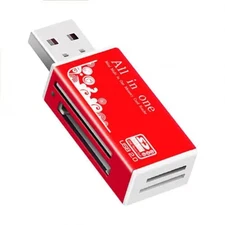 Color: Red - Multifunctional USB 2.0 Micro-SD/TF/CT/MS/SDHC/MMC Memory Card Read