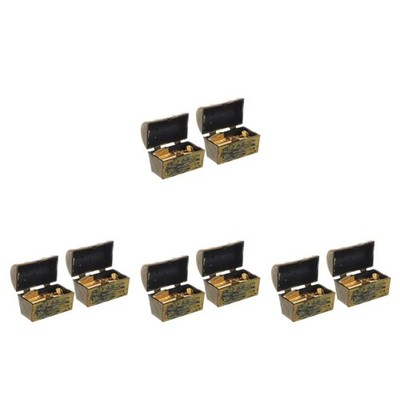 Golden Mini Pirate Treasure Chest Metal Dollhouse Accessory