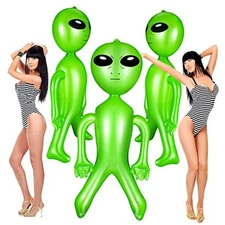  Pieces 6Inch Giant Inflatable Alien Blow up Jumbo Green Inflate Alien for 3