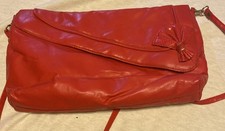 Vintage LOFT HOUSE Shoulder Crossbody Purse - Red Slanted Front 