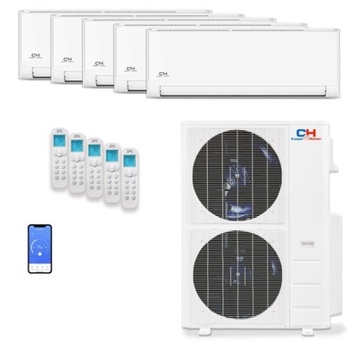 Cooper & Hunter 5 Zone Mini Split AC Heat Pump 48000 BTU 9K+9K+9K+9K+18K