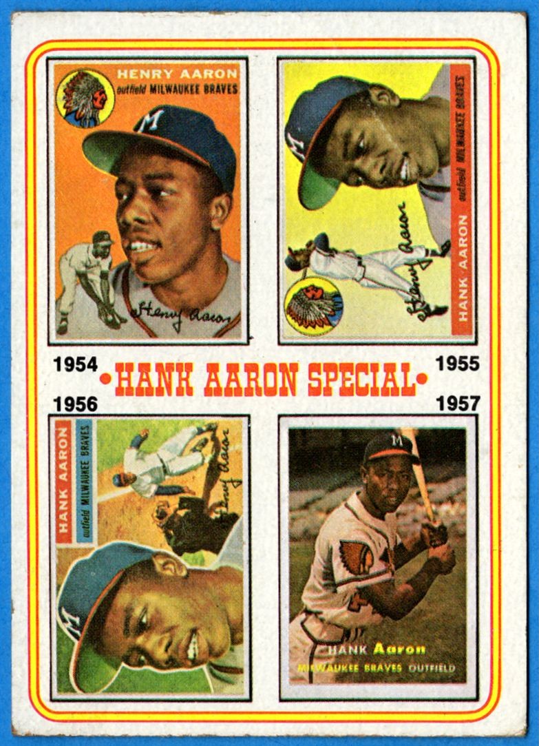 1974 Topps Hank Aaron Special 1954- 1957 Milwaukee Braves #2