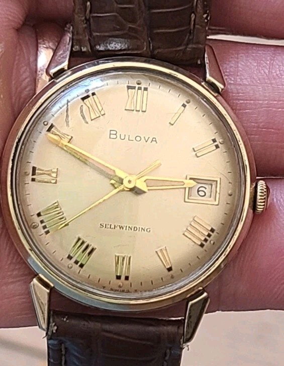 時計 BULOVA SELF WINDING vintage Bulova self winding mens watch Roman numerals gold. | eBay