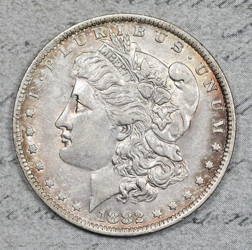 1882-O/S Morgan Dollar AU Strong Over Mintmark! #3FLE