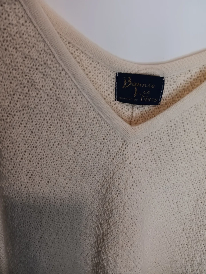 Poncho Bonnie Lee LeRoy Crema Años 70 80 Ligero Tejido Flecos Festival Talla Única 7 Foto 2 de 3