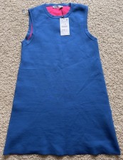 Women’s Zara Blue Pink Sleeveless Pullover Dress Size L NWT