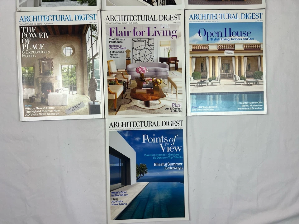Lot of 7 Architectural Digest (AD) Magazine 2011 Mixed Months Partial Year - Image 3 of 4