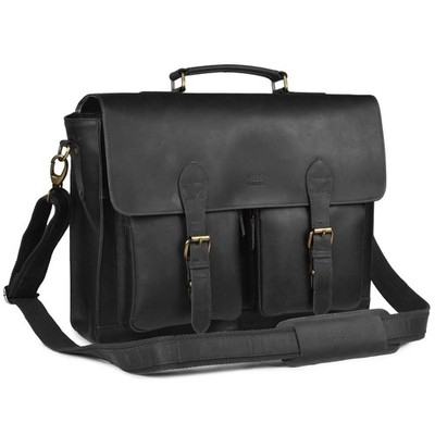 Handmade Vintage Laptop Satchel Briefcase Leather Messenger Bag for Men-16 Inch