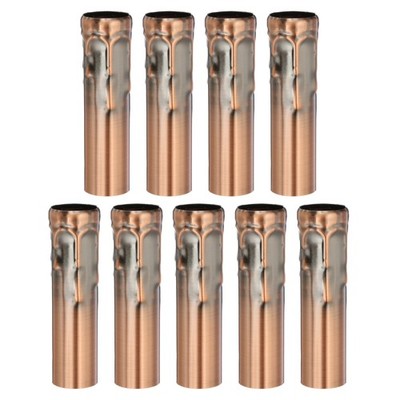 9 Pcs 3.94'' Tall Metal E14 Candle Covers Sleeves Red Bronze