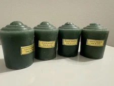 Old America Vintage Green Votive Tea Light Candle Bayberry Set of 4 New