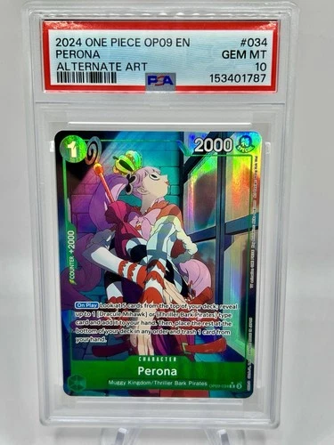 One Piece Card Perona Alt Art OP09-034 Emperors in the New World English PSA 10
