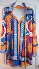 Womens Large Dress Polyester and Spandex Made in China Bright and Colorful 