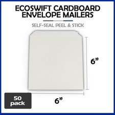 50 - 6x6 "EcoSwift" Brand Self Seal Cardboard CD/DVD Envelope Mailers 6" x 6"