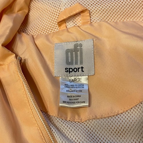 Afi Sport Women's Large Peach Drawstring Hooded Jacket Full Zip - Picture 4 of 8