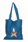 Tote bag shopper bag star denim blue fabric bag shopping bag tote