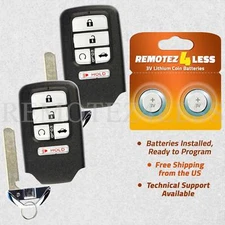 2 Remote For 2016 2017 2018 Honda Civic Keyless Entry Car Key Fob