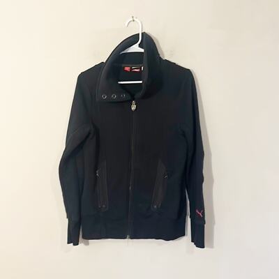 PUMA Ferrari Scuderia Black Cotton Pocket Full Zip Jacket