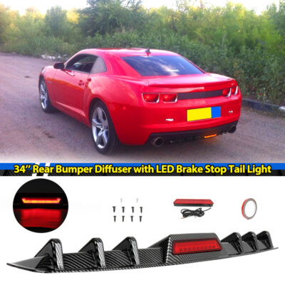 For Chevy Camaro RS LT SS Carbon Look Car Rear Lower Diffuser Bumper Lip Spoiler