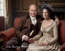JOHN QUINCY ADAMS & LOUISA ADAMS ART PRINT Enduring Union based on Life Mask