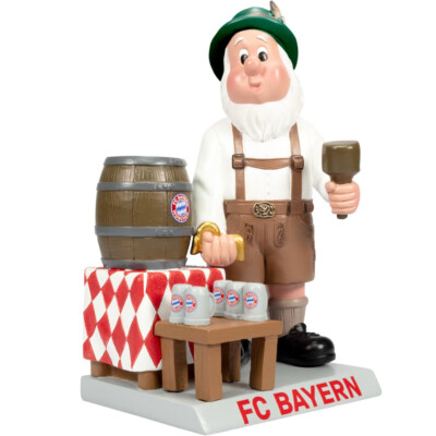 FC Bayern München Gartenzwerg O´zapft is Bierfass beim Anzapfen FCB Fanartikel