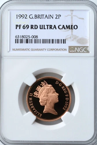 1992 2p Two Pence NGC PF69 RD Proof Great Britain 