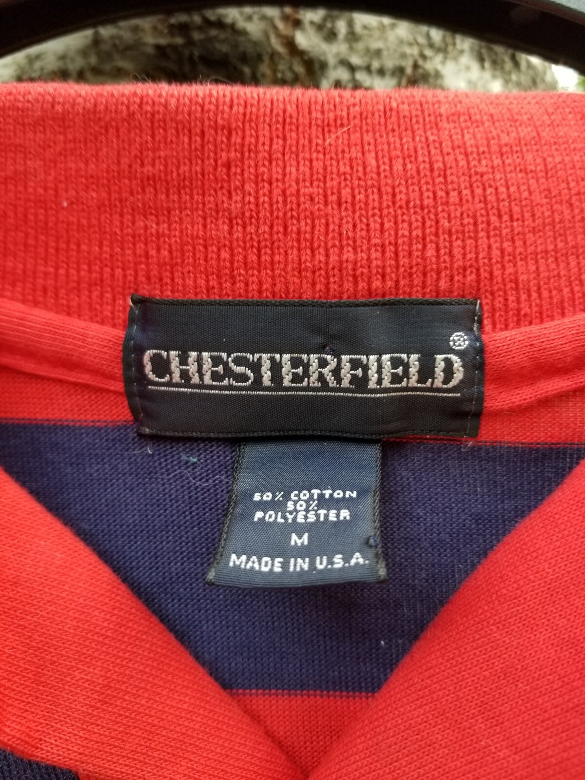 VTG 70s 80s Chesterfield Men's Thick Stripe Polo Shir… Gem