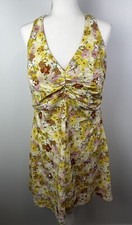 ASTR the Label Floral Cinched Halter Minidress in Yellow Rust Floral size XL