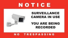 Surveillance Camera In Use Security Warning Stickers / 6 Pack FREE Shipping