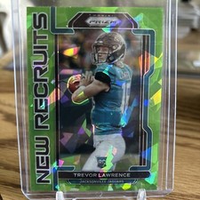 2021 Panini Prizm Trevor Lawrence New Recruits Rookie Green Ice Prizm SP Jaguars