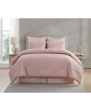 VCNY HOME Cougar Ogee Damask 6-Piece Comforter Set, King, Blush