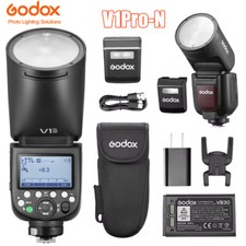US Godox V1 Pro V1Pro-N TTL Round Head On-Camera Flash Light Speedlite For Nikon