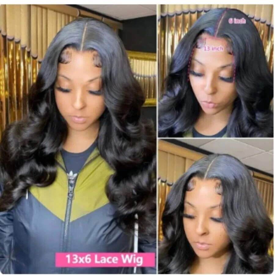 Peluca frontal de encaje de 30 pulgadas con onda corporal hecha de cabello humano 13x6 HD Peluca de encaje Foto 2 de 4