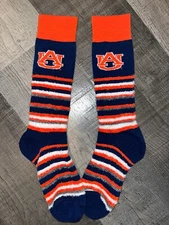 AUBURN TIGERS COLLEGE TEAM BLUE WOMENS SOFT COMFY FUZZY CREW SOCKS