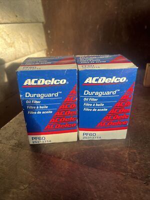 2 NOS ACDelco PF60 Duraguard Engine Oil Filters