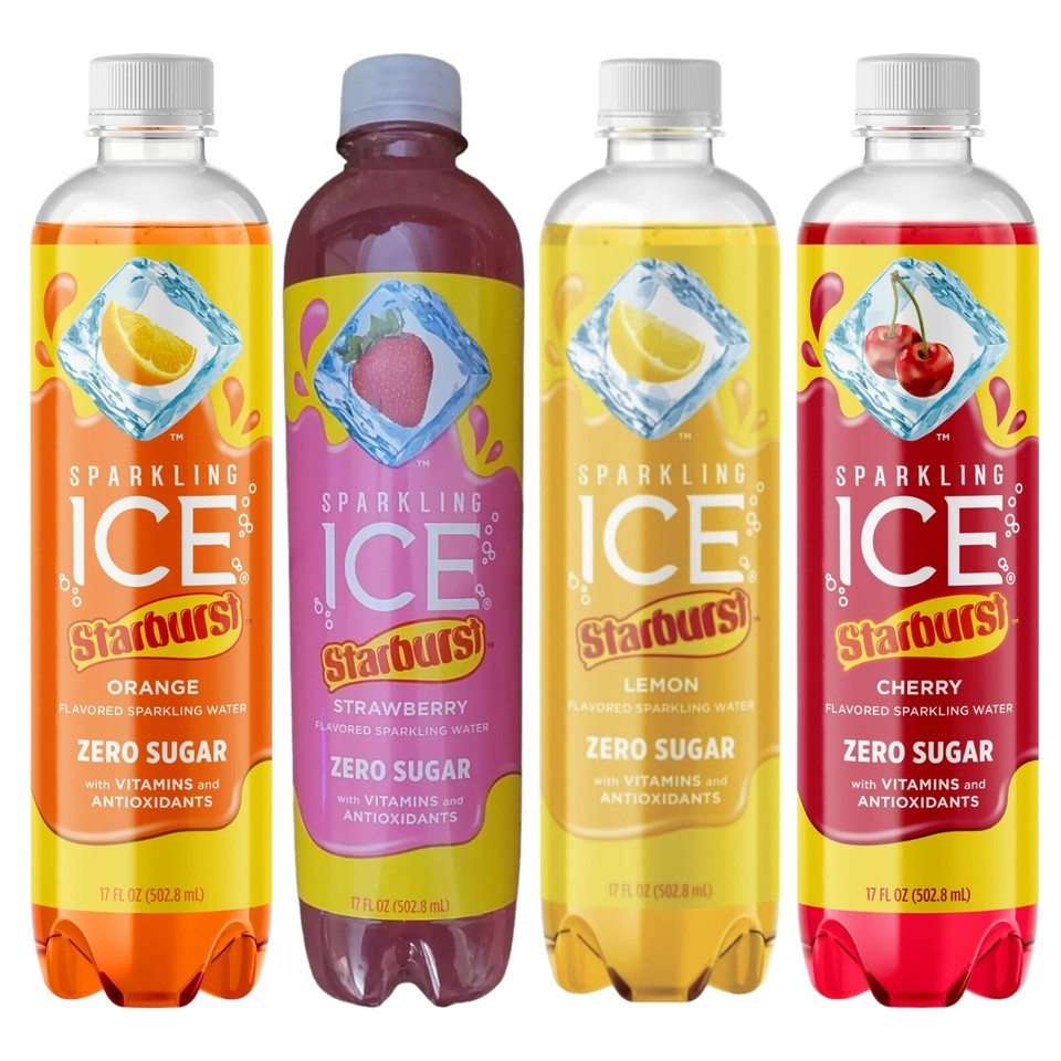 Sparkling Ice Water STARBURST LEMON Zero Sugar 17 oz, 10 Pack | eBay